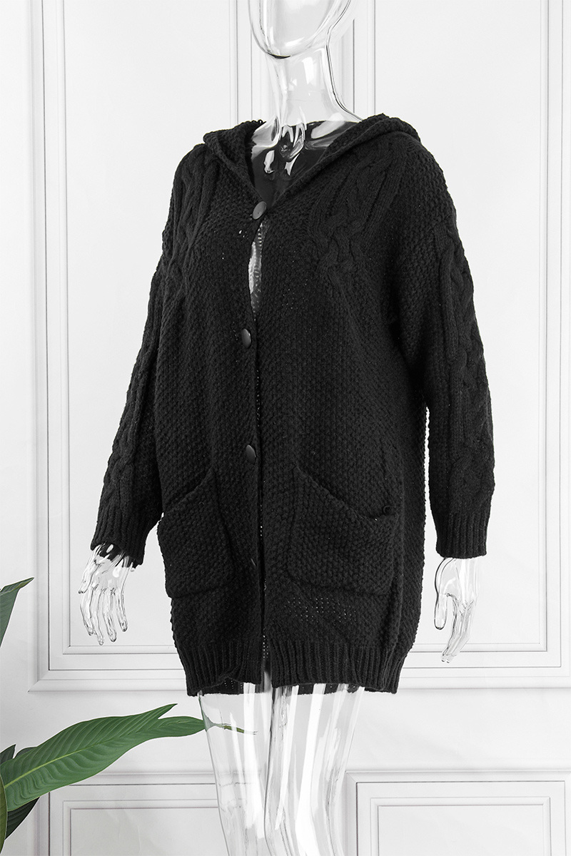 Irregular Design Dark Gray Cardigan