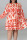 Light Apricot Casual Print Bandage Patchwork O Neck Straight Plus Size Dresses