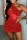 Red Fashion Sexy Patchwork Bandage See-through Backless Oblique Collar Sleeveless Dress
