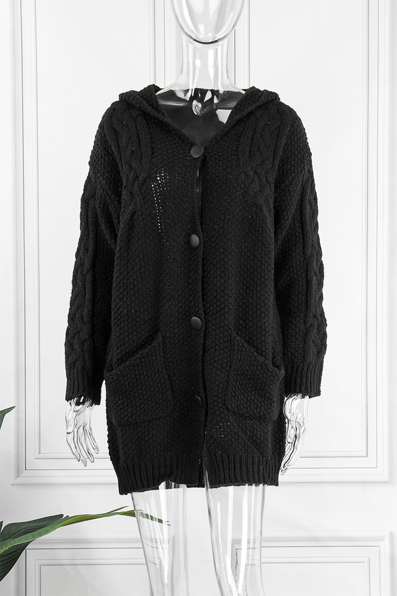 Medium Grey Hooded Sweater Cardigan