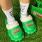 Green Casual Living Patchwork Letter Printing Round Keep Warm Comfortable Shoes