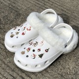 White Casual Patchwork Solid Color Round Keep Warm Comfortable Shoes