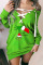 Black Green Casual Print Bandage Hollowed Out Patchwork V Neck T-shirt Dress Dresses