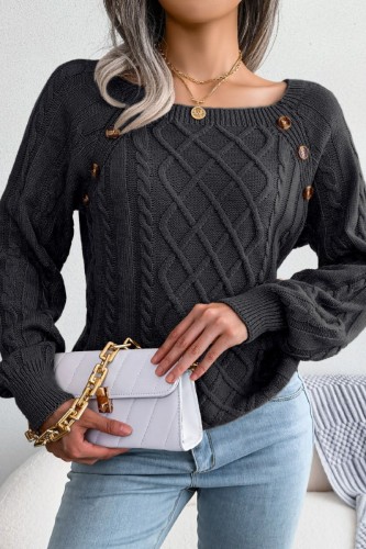 Black Casual Solid Basic O Neck Tops