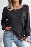 Grey Casual Solid Basic O Neck Tops