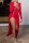 Red Sexy Solid Patchwork See-through Hot Drill V Neck Long Sleeve Two Pieces