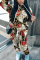 Gold Casual Daily Print Basic Printing Hooded Collar Long Sleeve Two Pieces