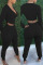 Black Casual Solid Patchwork Asymmetrical Zipper V Neck Long Sleeve Two Pieces