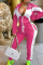 Pink Street Solid Draw String Turndown Collar Long Sleeve Two Pieces