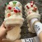 Apricot Casual Living Patchwork Round Keep Warm Out Door Shoes