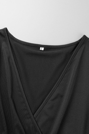 Casual Patchwork Hollowed Out Contrast V Neck Tops Sweater main image 1