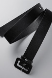 Black Casual Print Patchwork Turndown Collar Long Sleeve Dresses