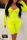 Fluorescent Green Sexy Solid Patchwork See-through Fold Zipper Square Collar Skinny Jumpsuits