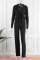 Pink Casual Solid Patchwork Hooded Collar Long Sleeve Three Pieces