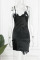 Green Sexy Solid Patchwork Asymmetrical Spaghetti Strap Sling Dress Dresses