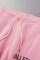 Pink Street Print Letter Hooded Collar Long Sleeve Two Pieces