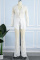 Black Sexy Casual Embroidery Patchwork See-through V Neck Long Sleeve Two Pieces