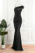Navy Blue Sexy Solid Patchwork Slit Oblique Collar Evening Dress Dresses