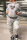 Grey Street Print Draw String Hooded Collar Long Sleeve Two Pieces