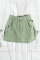 Green Casual Street Solid Patchwork With Belt High Waist Type A Solid Color Bottoms