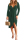 Green Fashion Casual Patchwork V Neck Long Sleeve Dresses