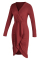 Burgundy Fashion Casual Patchwork V Neck Long Sleeve Dresses