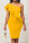 Yellow Sexy Solid Patchwork Flounce Oblique Collar One Step Skirt Dresses