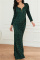 Green Sexy Formal Patchwork Sequins V Neck Dresses