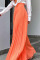 Tangerine Casual Solid Patchwork Fold High Waist Wide Leg Solid Color Bottoms