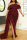 Burgundy Sexy Patchwork Sequins Backless Slit Off the Shoulder Evening Dress Plus Size Dresses