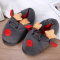 Red Casual Living Patchwork Contrast Round Keep Warm Shoes