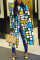 Black Purple Street Print Outerwear
