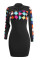 Black Sexy Fashion Colorful Plaid Printing Slim Dress