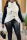 Black Street Patchwork Buckle Half A Turtleneck Tops