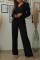 Black Casual Solid Patchwork Turndown Collar Long Sleeve Two Pieces
