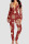 Rose Red Casual Print Patchwork Buckle V Neck Skinny Jumpsuits