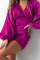 Purple Sexy Solid Patchwork Fold V Neck One Step Skirt Dresses