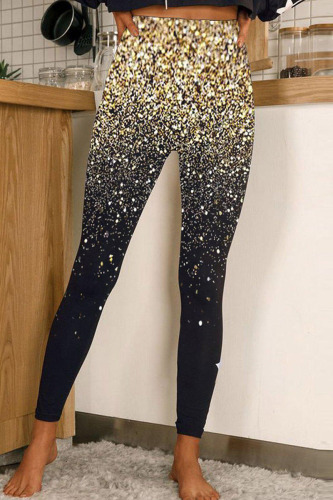 Gold Casual Sportswear Print Patchwork