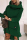 Dark Green Casual Solid Patchwork Turtleneck Long Sleeve Dresses