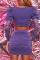 Purple Sexy Solid Patchwork Square Collar Long Sleeve Two Pieces