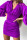 Purple Sexy Solid Patchwork Fold V Neck One Step Skirt Dresses