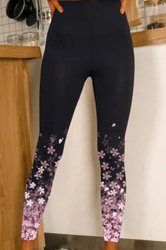 Pink Casual Sportswear Print Patchwork