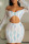 White Sexy Solid Hollowed Out Sequins Patchwork Feathers Off the Shoulder Pencil Skirt Dresses