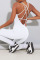 Grey Casual Sportswear Solid Patchwork Backless U Neck Skinny Jumpsuits