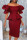 Burgundy Sexy Formal Solid Patchwork Slit Off the Shoulder Evening Dress Dresses