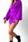 Purple Sexy Solid Patchwork Fold V Neck One Step Skirt Dresses