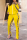 Yellow Fashion Casual Print Hollowed Out Patchwork Slit Zipper Collar Long Sleeve Two Pieces