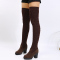 Dark Brown Casual Patchwork Solid Color Keep Warm Comfortable Shoes (Heel 8CM High)