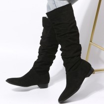 Black Casual Patchwork Solid Color Pointed Keep Warm Comfortable Shoes