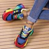 Green Casual Patchwork Round Comfortable Sport Shoes